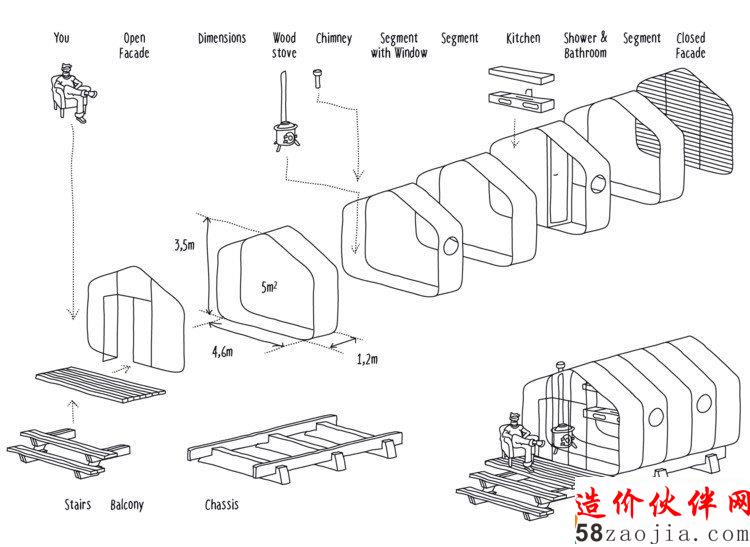 Diagram of Modular System. Image Courtesy of Fiction Factory